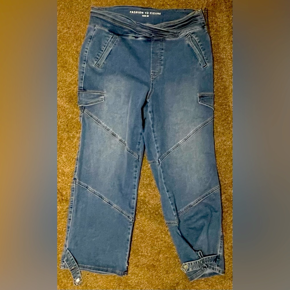 Fashion to Figure button tapered jeans
